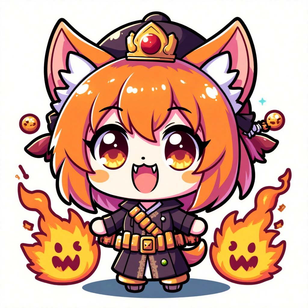 Sticker, chibi fire centapede 