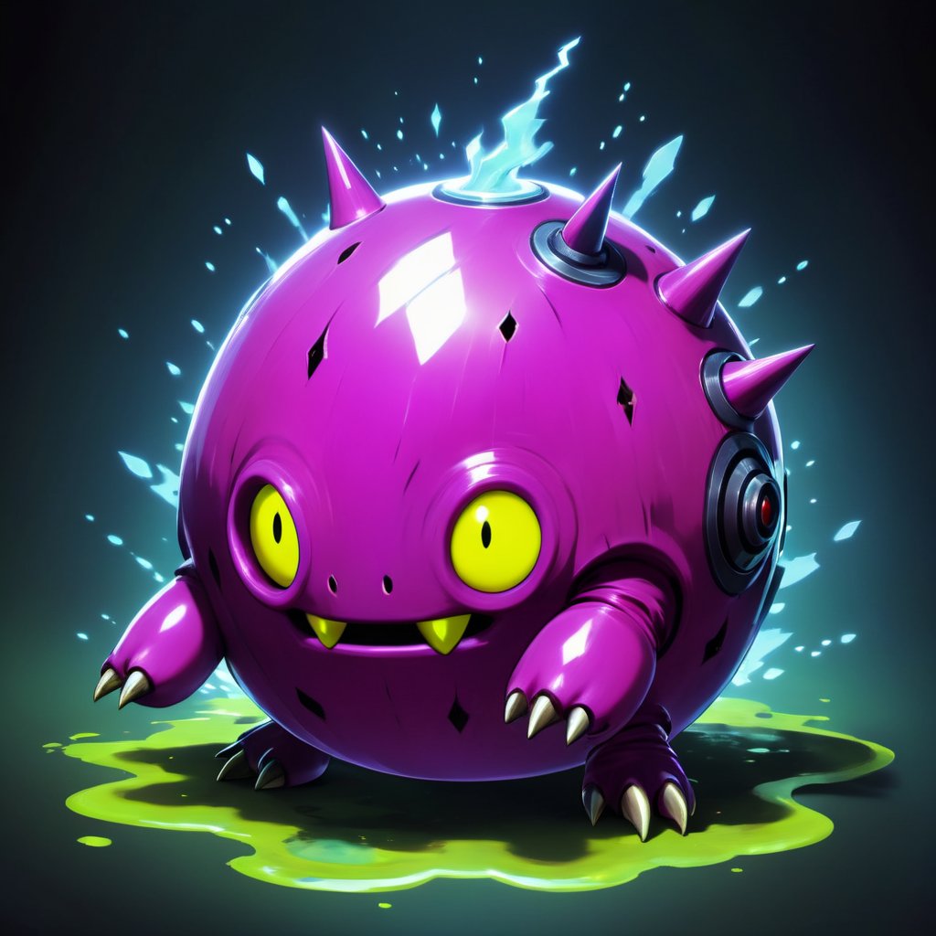 A Slime Digimon which has a bomb-shaped body. The fuse on its tail ignites the moment it hatches and it possesses a short-...
