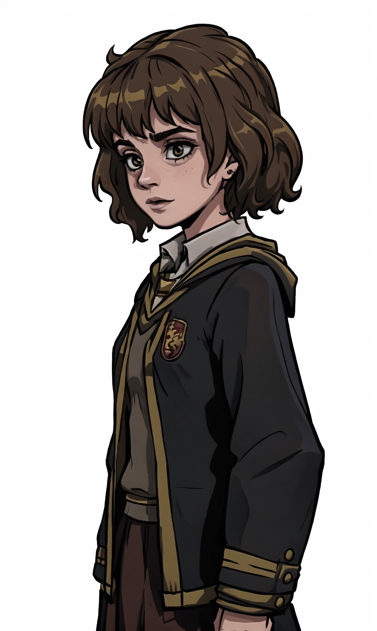 hermione granger, brunette, witch trainer hermione ,Hermione Granger, emma watson, hermione granger from harry potter movie,hogrobe, front view