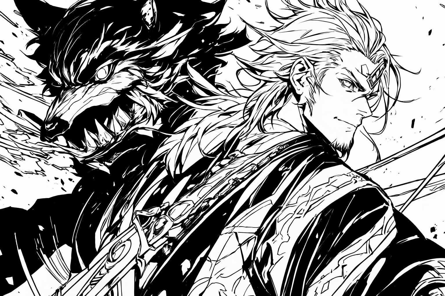 handsome Men ,  LINEART,  MONOCHROME by Mikiwazang on Tensor.Art