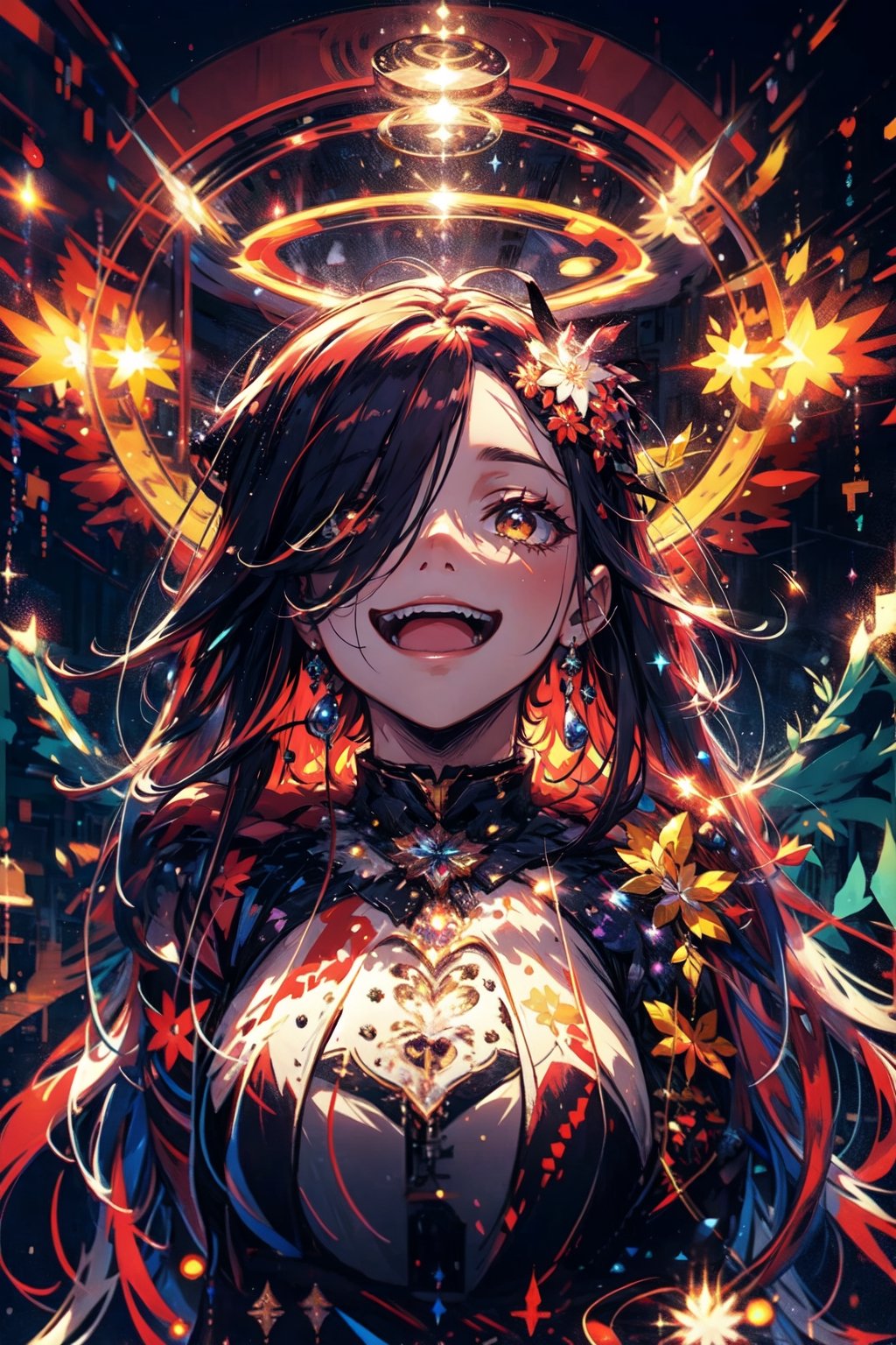 girl smiling,  sharp teeth ,  red_eye by Aleexx_C on Tensor.Art