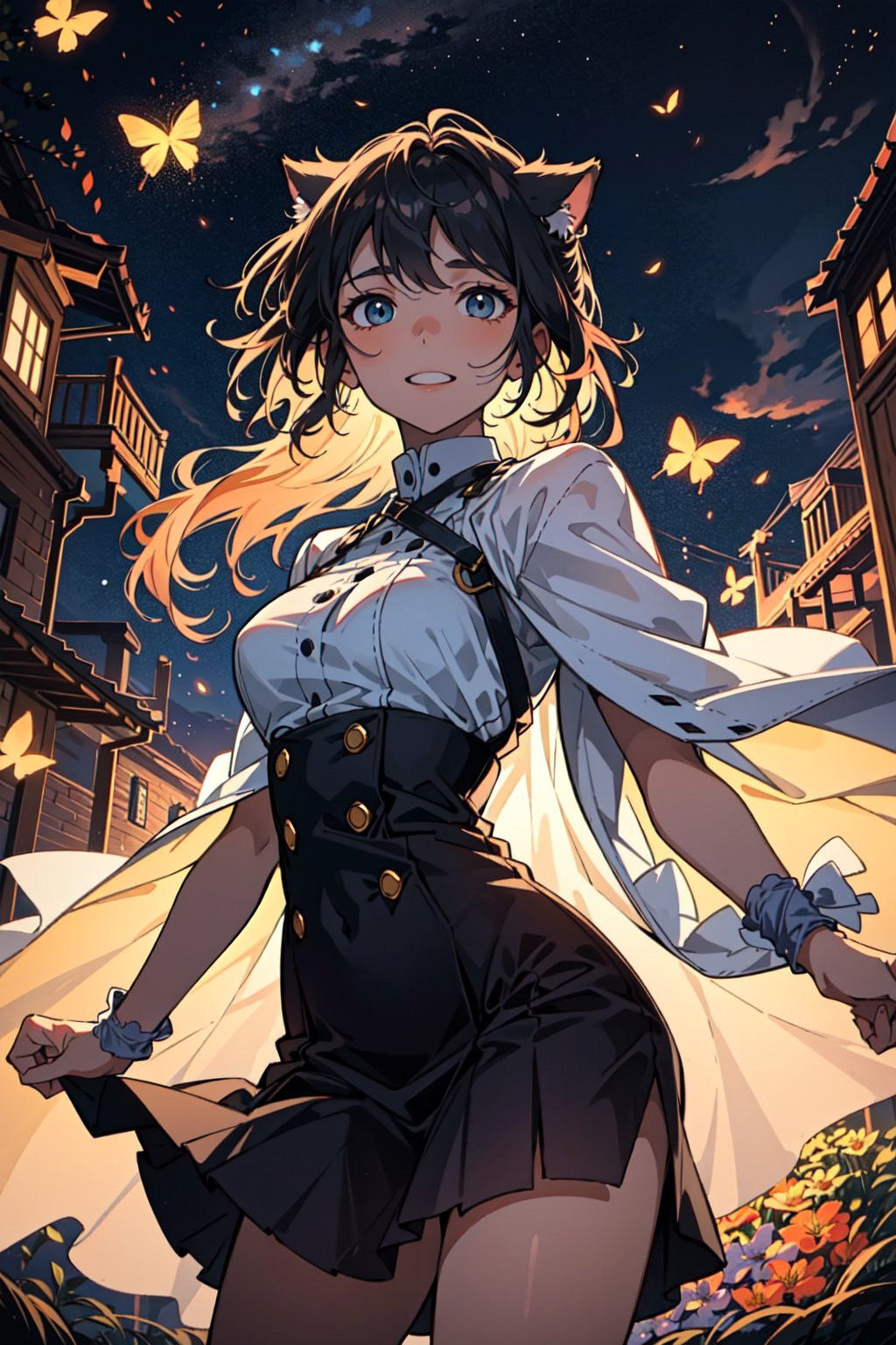 In a realm cloaked in eternal twilight,  unfolds a captivatingly surreal scene,  brimming with hope and vitality. A gracef...