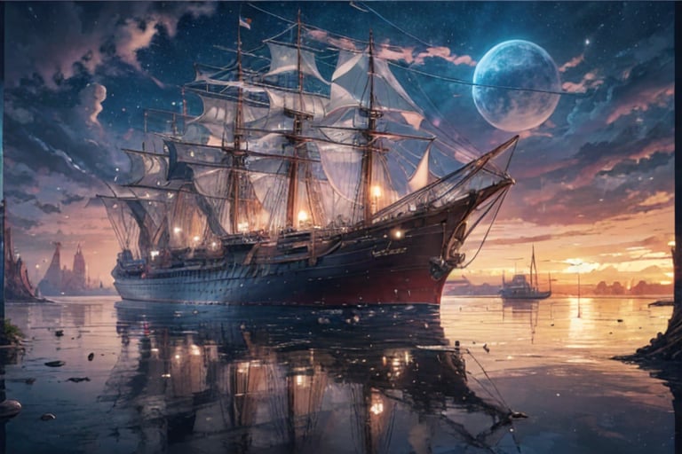 Fantasy ship 4k hdr cinematic 