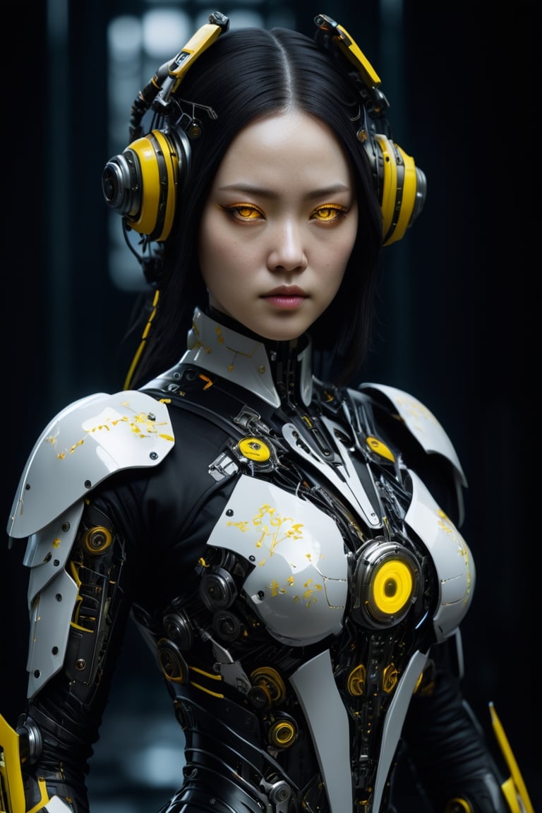 Cyberpunk 2077,  glowing yellow eyes,  Female Human Cyborg by KikioJahat on Tensor.Art