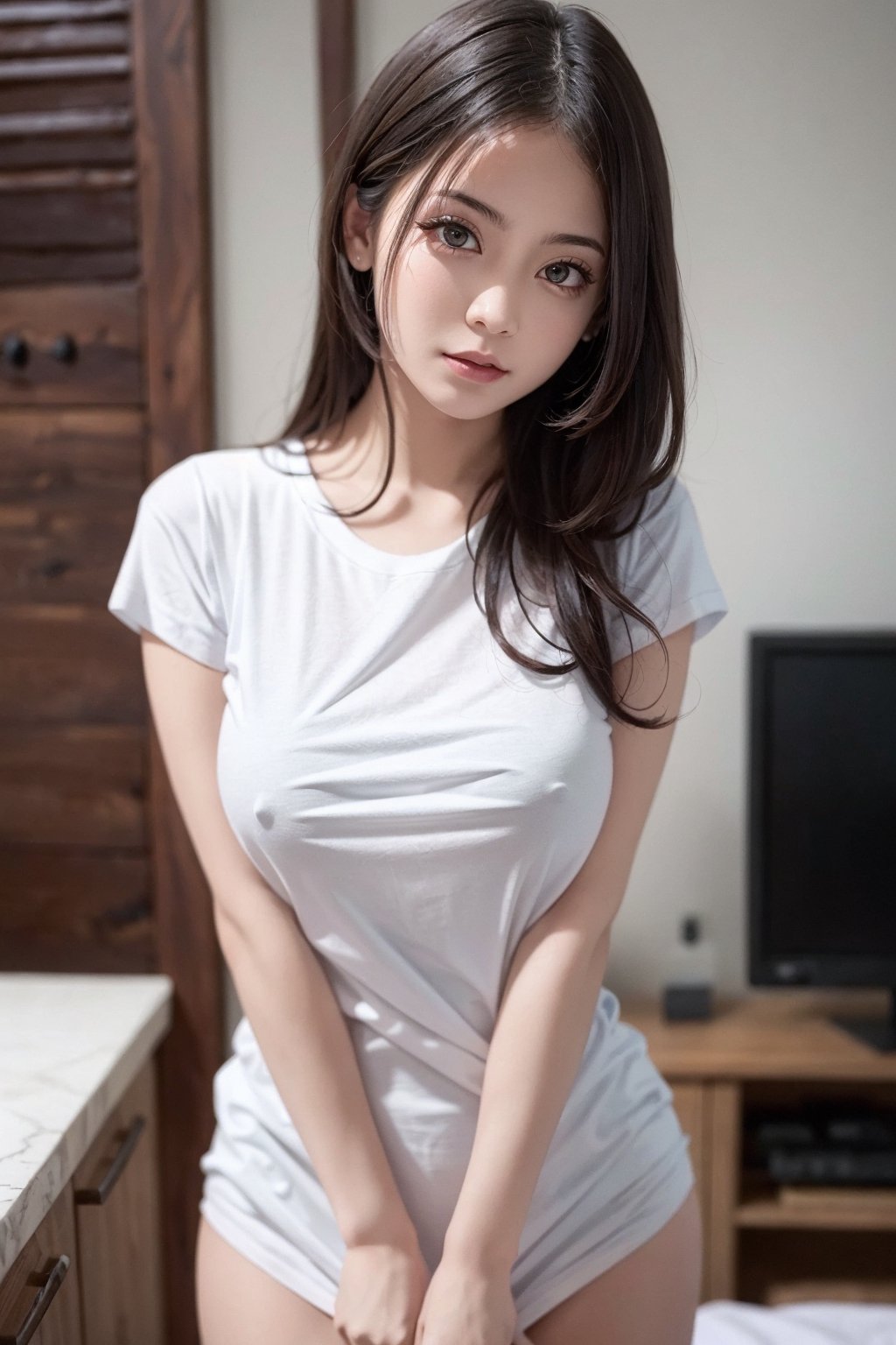 ultra detailed,  very cute girl,  wearing a t shirt by sheesh on Tensor.Art