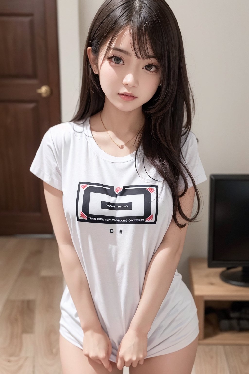 ultra detailed,  very cute girl,  wearing a t shirt by sheesh on Tensor.Art