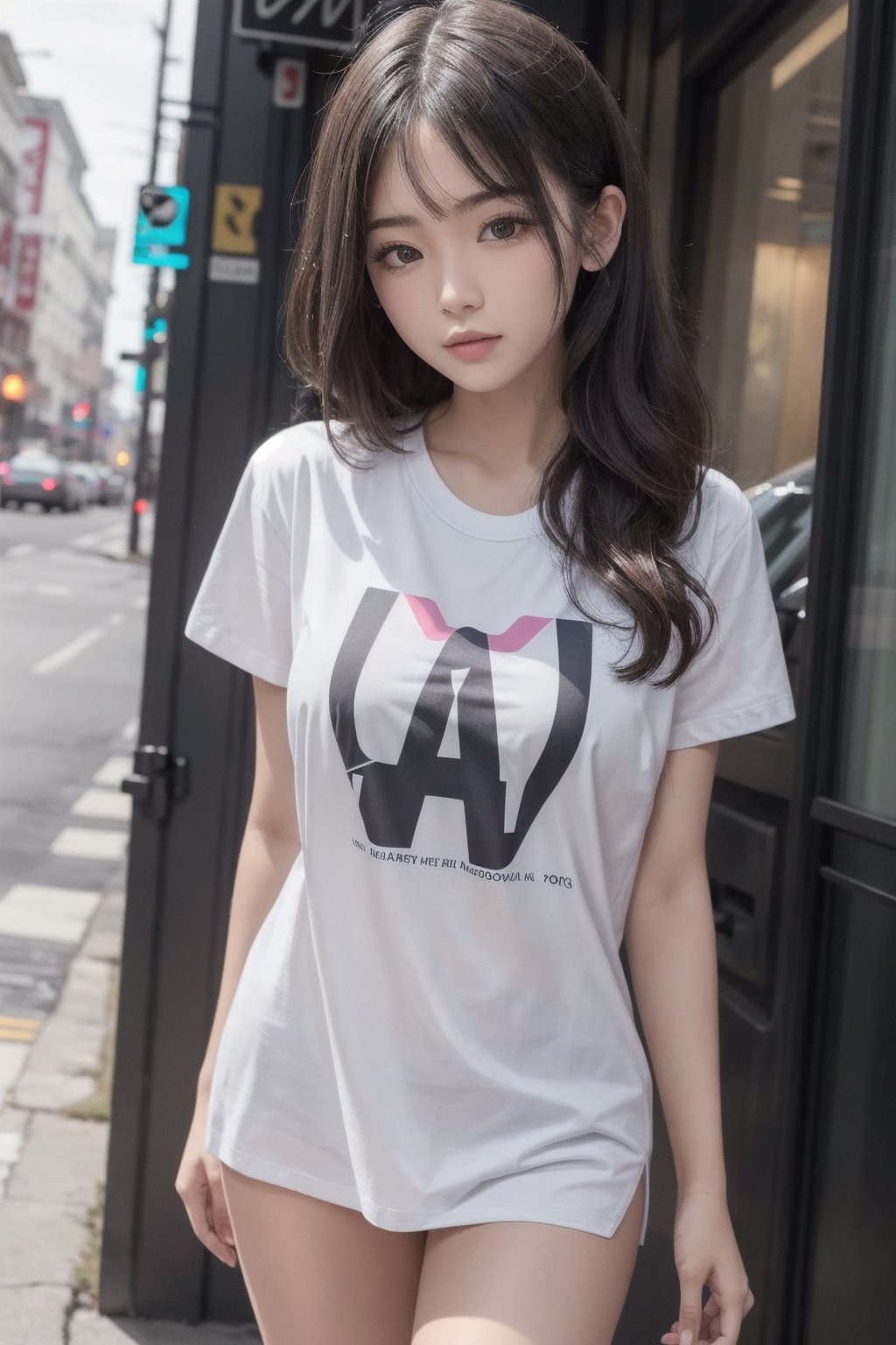 ultra detailed,  very cute girl,  wearing a t shirt by sheesh on Tensor.Art
