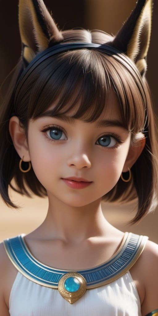 ((7year old girl:1.5)), ((flat chest, Toddler:1.4 
))1girl,  petite girl, children's body, beautiful shining body,petite,beautiful girl with fine details,detailed face,
bangs,((darkbrown hair:1.3)),((very short hair:1.4)),
high eyes,(aquamarine eyes),tall eyes,Beautiful and delicate eyes,  Beautiful eyes,((tareme,animated eyes, big eyes,droopy eyes:1.2)),(thick eyebrows),
((Anubis inspired costume: 1.4))
((Egypt, Pyramids))
black skin,natural light,((random expression)),random Angle,
((realism: 1.2 )), dynamic far view shot,cinematic lighting, perfect composition, by sumic.mic, ultra detailed, official art, masterpiece, (best quality:1.3), reflections, extremely detailed cg unity 8k wallpaper, detailed background, masterpiece, best quality , (masterpiece), (best quality:1.4), (ultra highres:1.2), (hyperrealistic:1.4), (photorealistic:1.2), best quality, high quality, highres, detail enhancement,more detail XL,xxmixgirl,xxmix_girl