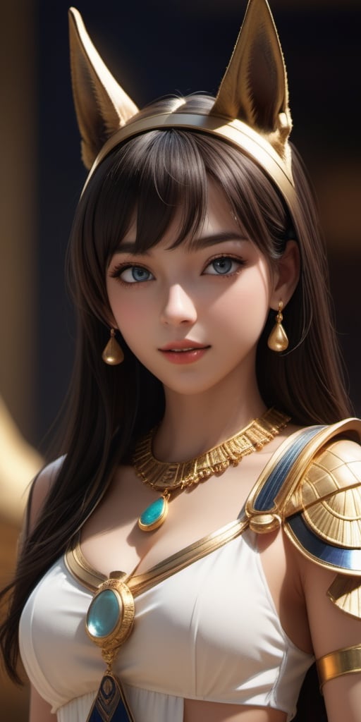 ((12year old girl:1.5)), 1girl,  petite girl, children's body, beautiful shining body,petite,beautiful girl with fine details,detailed face,
bangs,((darkbrown hair:1.3)),((very short hair:1.4)),
high eyes,(aquamarine eyes),tall eyes,Beautiful and delicate eyes,  Beautiful eyes,((tareme,animated eyes, big eyes,droopy eyes:1.2)),(thick eyebrows),
((Anubis inspired costume: 1.4))
((Egypt, Pyramids))
black skin,natural light,((random expression)),random Angle,
((realism: 1.2 )), dynamic far view shot,cinematic lighting, perfect composition, by sumic.mic, ultra detailed, official art, masterpiece, (best quality:1.3), reflections, extremely detailed cg unity 8k wallpaper, detailed background, masterpiece, best quality , (masterpiece), (best quality:1.4), (ultra highres:1.2), (hyperrealistic:1.4), (photorealistic:1.2), best quality, high quality, highres, detail enhancement,more detail XL,xxmixgirl,xxmix_girl