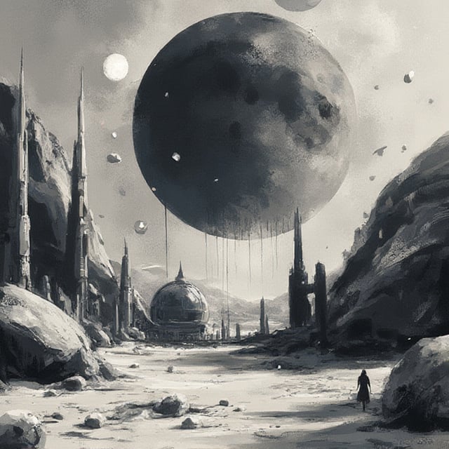 aesthetic,  A fascinating and mysterious digital illustration depicts a strange and surreal sight: abstract art of Geometr...