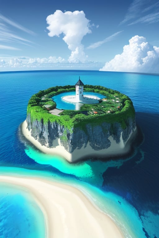 Island in the middle of the ocean

