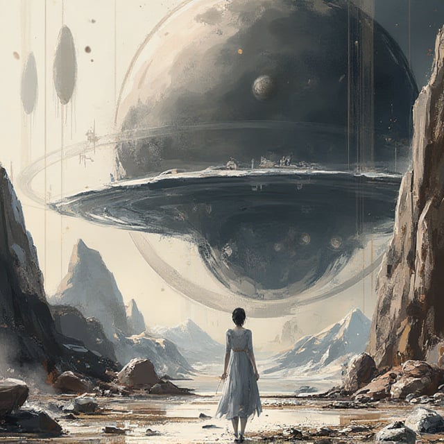 aesthetic,  A fascinating and mysterious digital illustration depicts a strange and surreal sight: abstract art of Geometr...