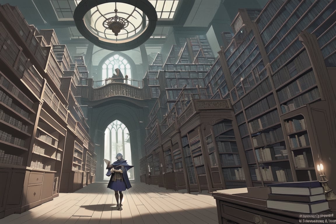 The Labyrinthine Library: A library with an ever-shifting layout, its shelves filled with arcane texts and tomes.