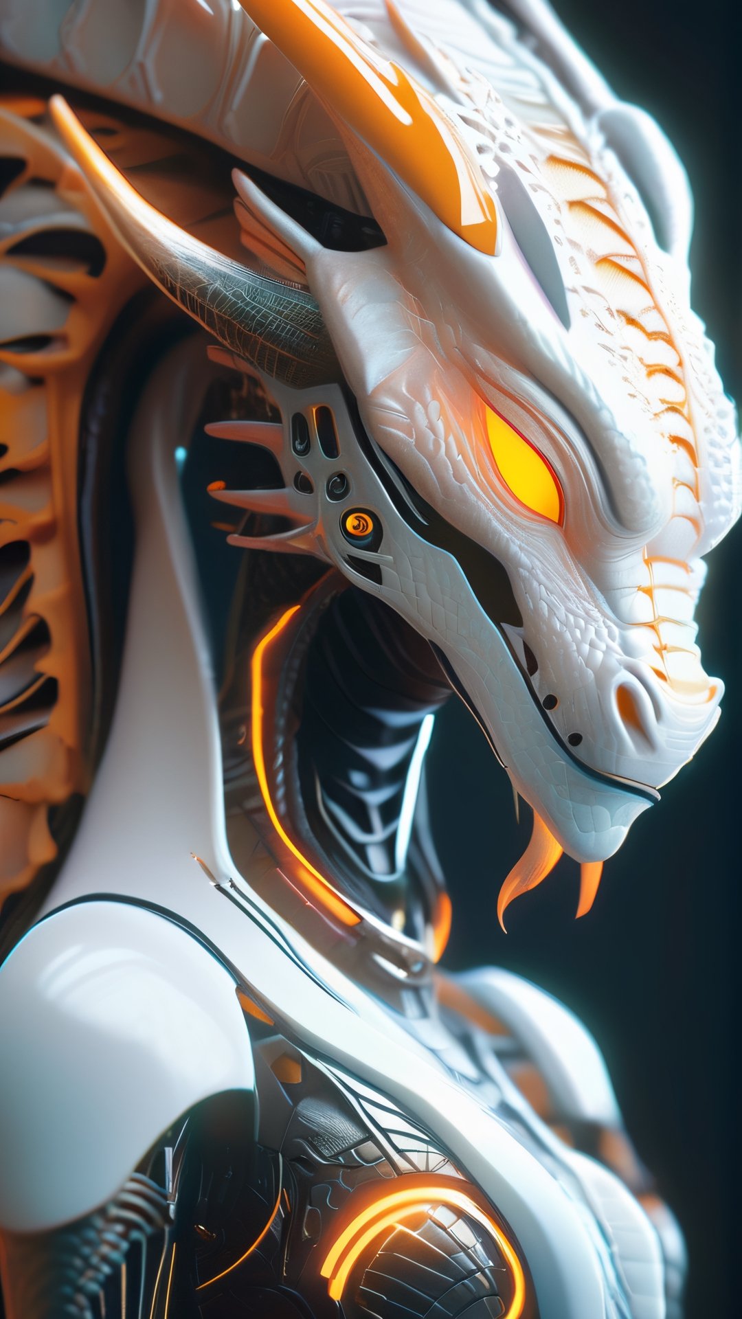 soft porcelain skin,  beautiful alien dragon,  biomechanical cyborg by artmozai on Tensor.Art