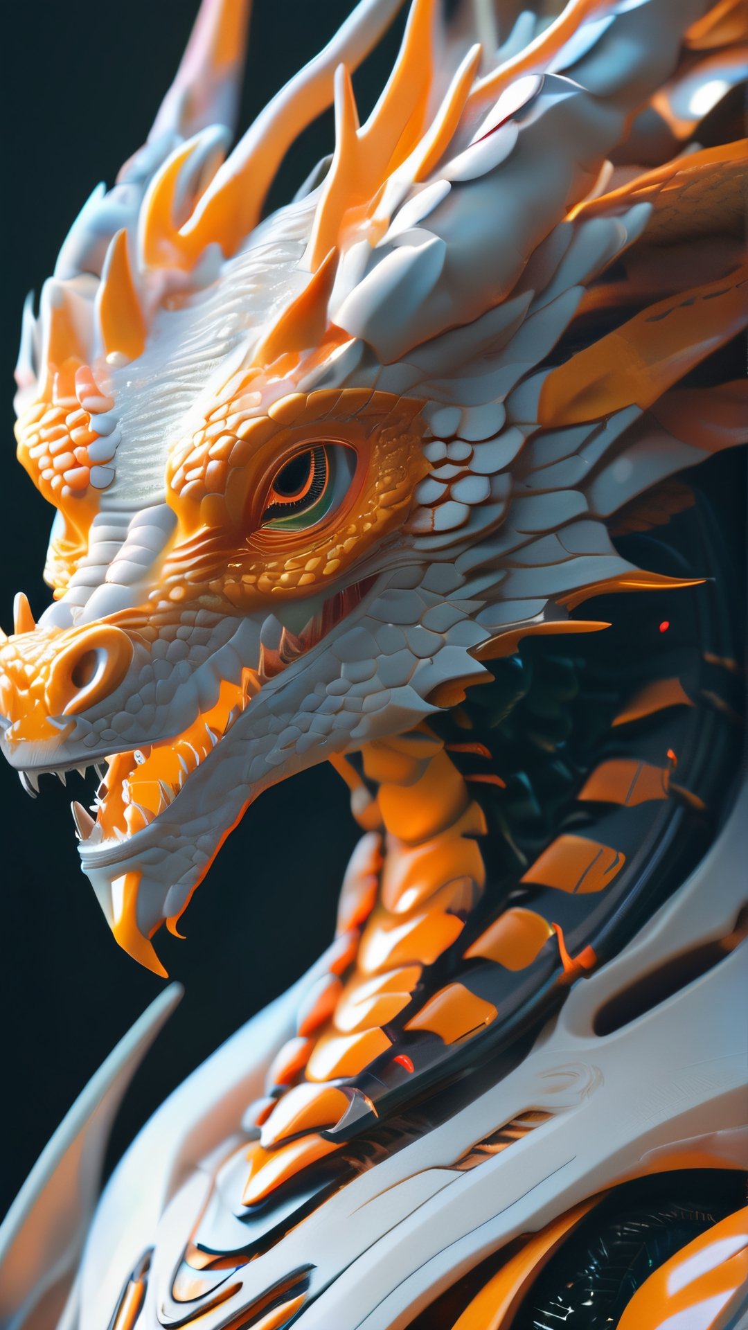 soft porcelain skin,  beautiful alien dragon,  biomechanical cyborg by artmozai on Tensor.Art