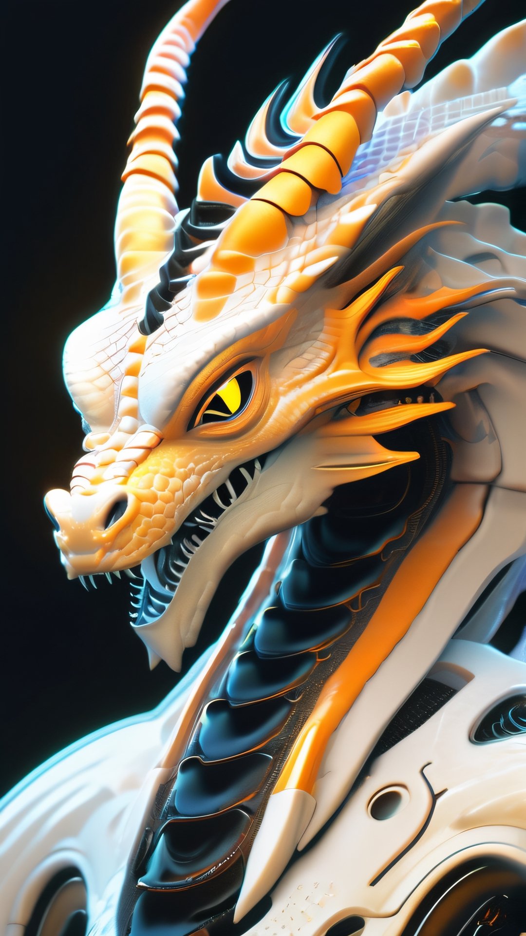 soft porcelain skin,  beautiful alien dragon,  biomechanical cyborg by artmozai on Tensor.Art