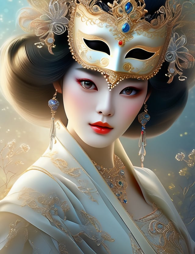 a cute korean large-eyed girl,  slender and small face,  very glossy and gleam skin by artmozai on Tensor.Art