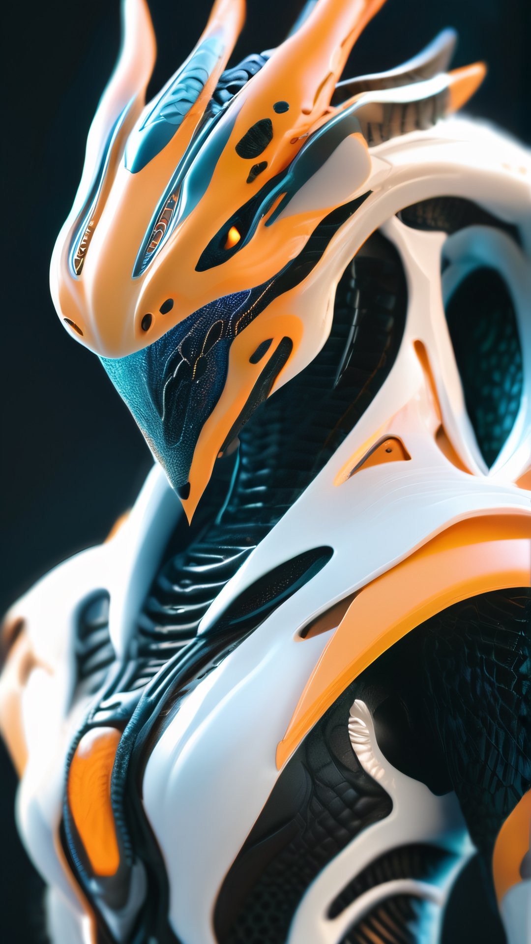 soft porcelain skin,  beautiful alien dragon,  biomechanical cyborg by artmozai on Tensor.Art