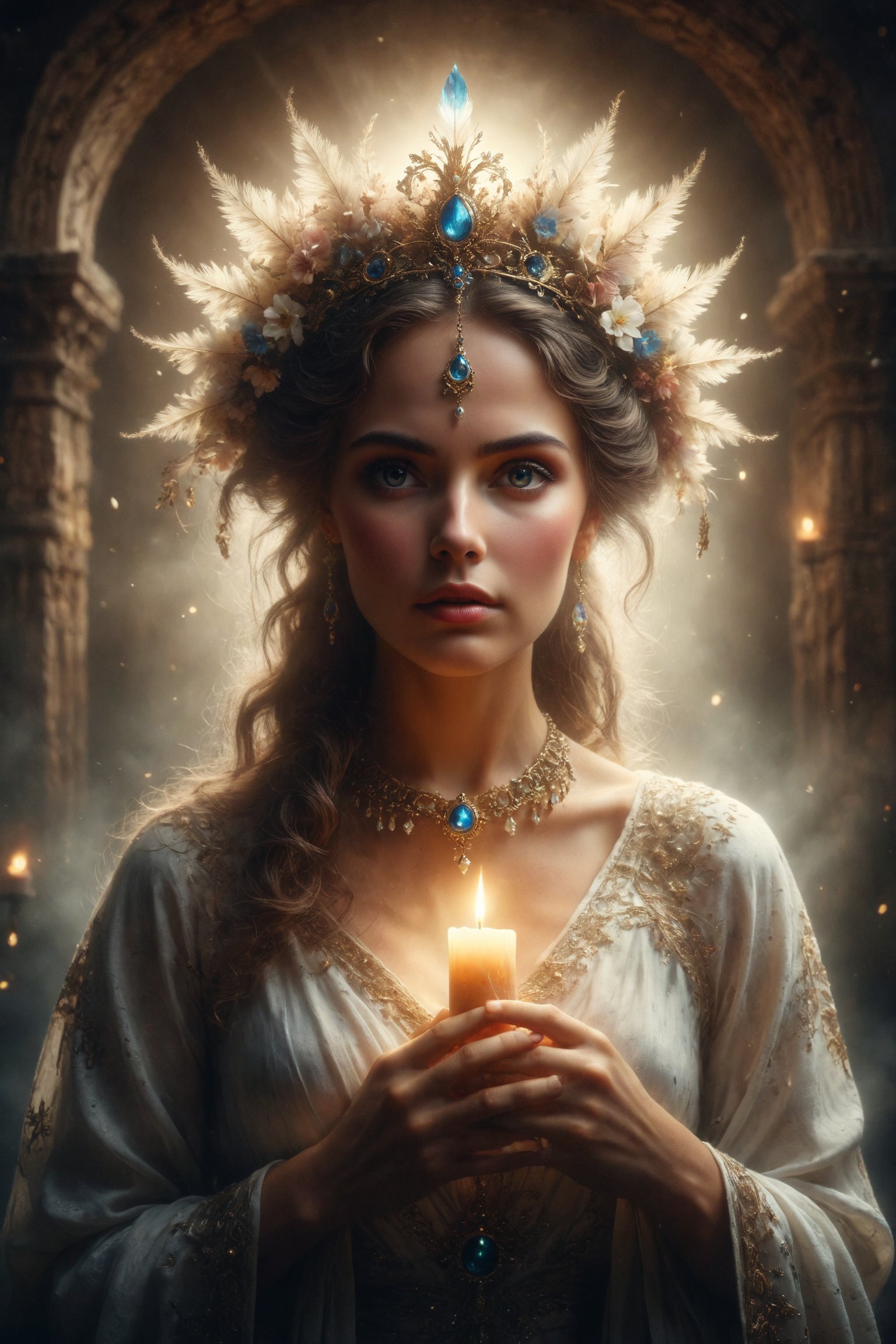 queen of wisdom full body,  Sophia radiates wisdom with an aura of serenity and deep insight. Her eyes hold the knowledge...