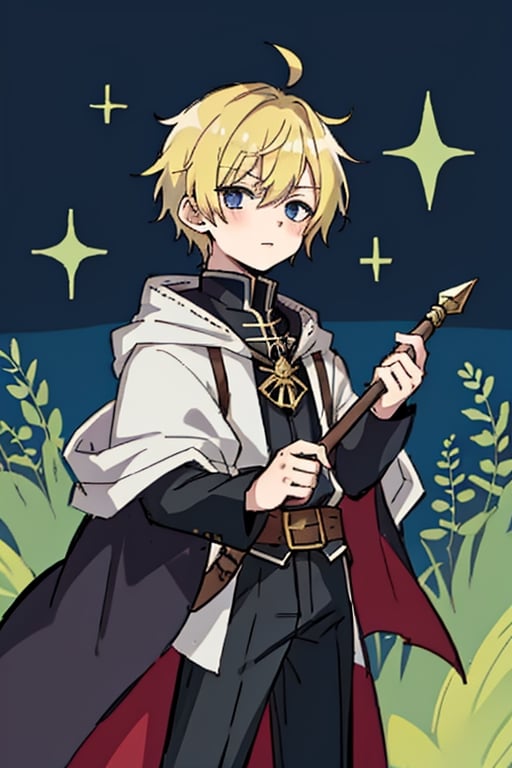 shotacon,1boy,alone,blonde_hair,Wizard,tiny_male