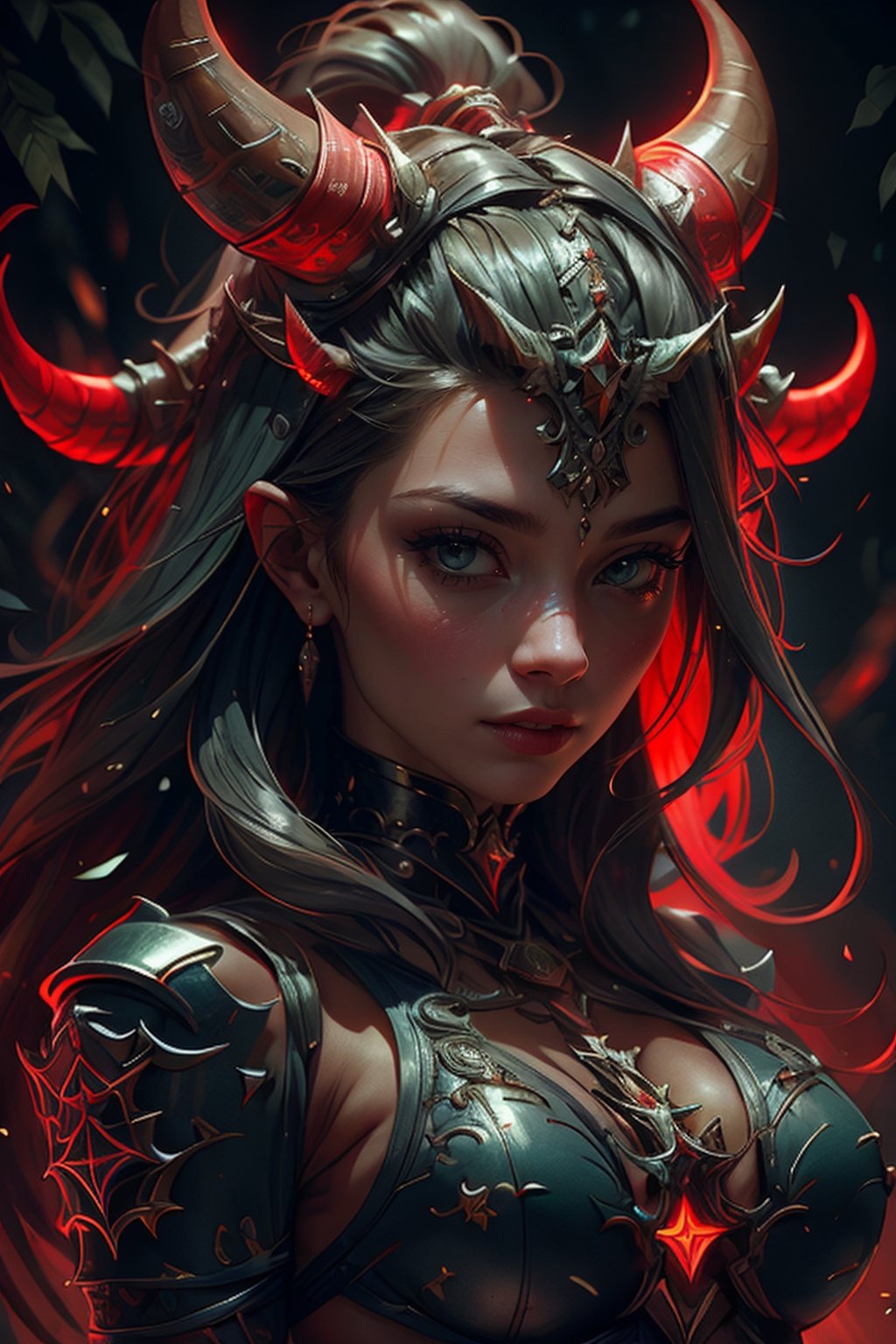 Story,  mature girl warrior ,  wearing blue armor posing by Eskaline🎧 on Tensor.Art