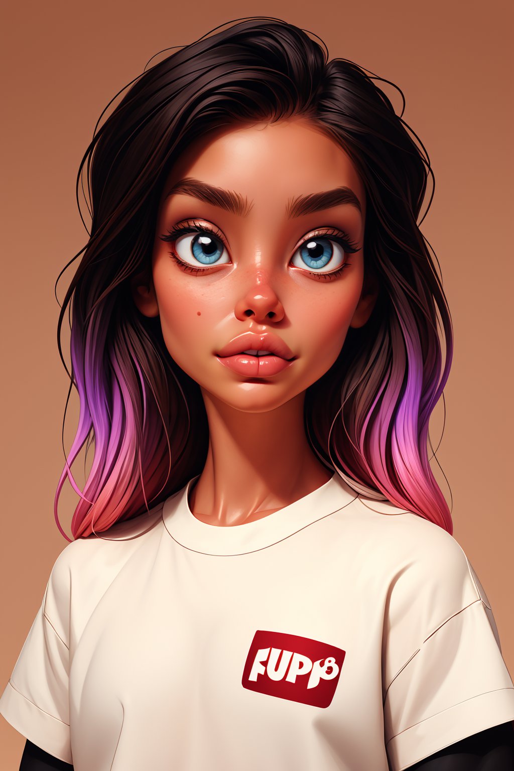 score_9, score_8_up, score_7_up, score_6_up,     portrait, 1girl, long hair, Brown big eyes, pixar style, gradient_background, ,