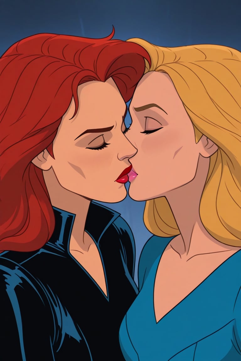 Jean Grey and Valerie Cooper lesbian kissing each other in X-Men '97 TV series,  red hair,  blonde hair by Anonnim on Tens...
