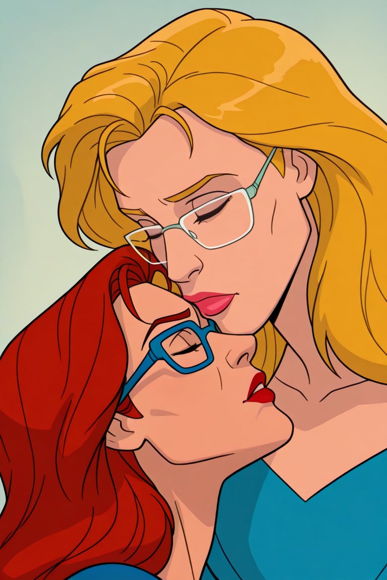 Jean Grey and Valerie Cooper lesbian kissing each other in X-Men '97 TV series,  red hair,  blonde hair by Anonnim on Tens...