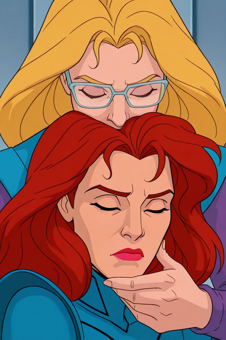 Jean Grey and Valerie Cooper lesbian kissing each other in X-Men '97 TV series,  red hair,  blonde hair by Anonnim on Tens...