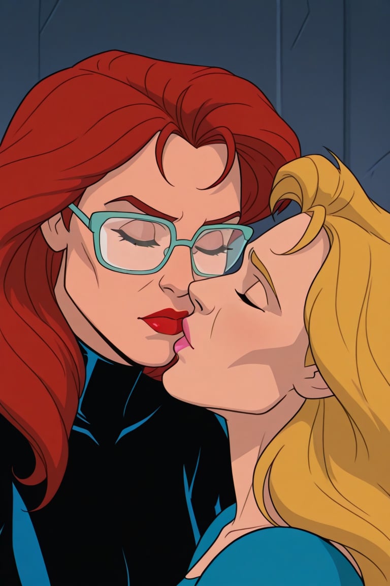 Jean Grey and Valerie Cooper lesbian kissing each other in X-Men '97 TV series,  red hair,  blonde hair by Anonnim on Tens...