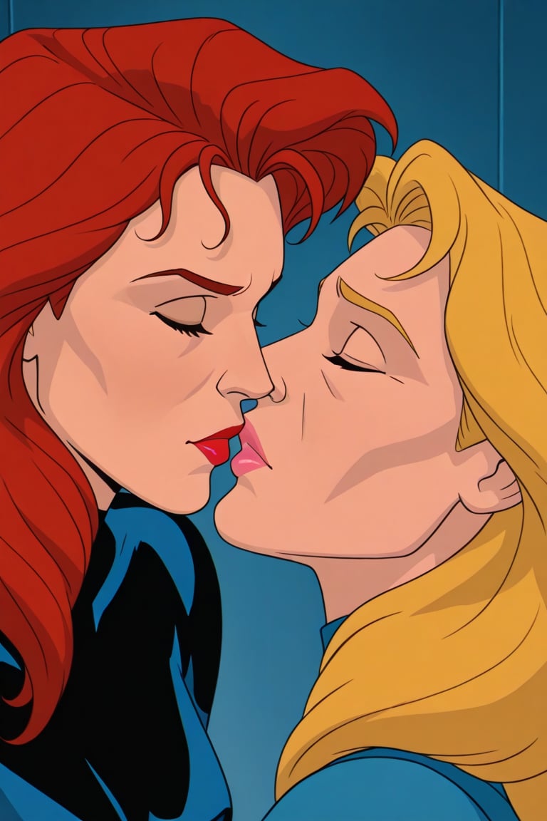 Jean Grey and Valerie Cooper lesbian kissing each other in X-Men '97 TV series,  red hair,  blonde hair by Anonnim on Tens...
