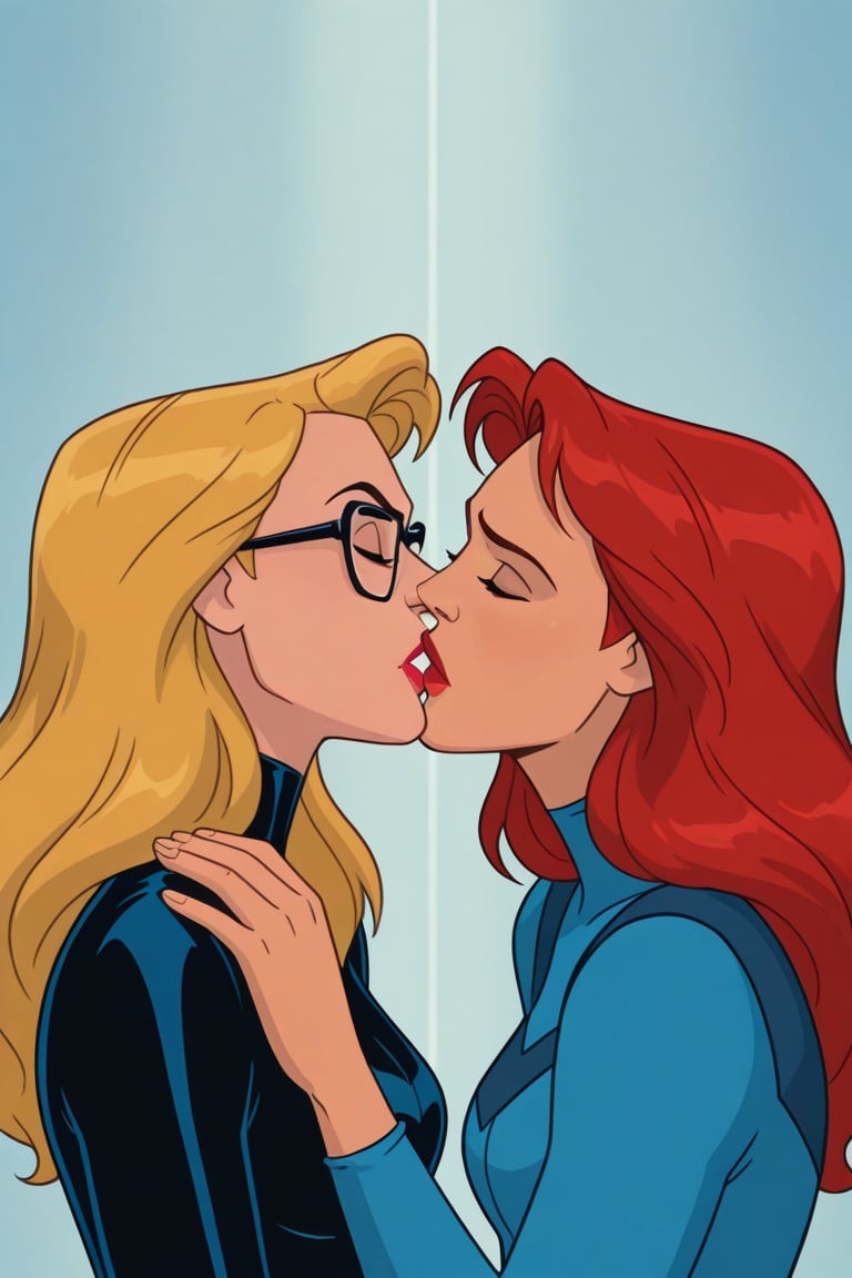 Jean Grey and Valerie Cooper lesbian kissing each other in X-Men '97 TV series,  red hair,  blonde hair by Anonnim on Tens...