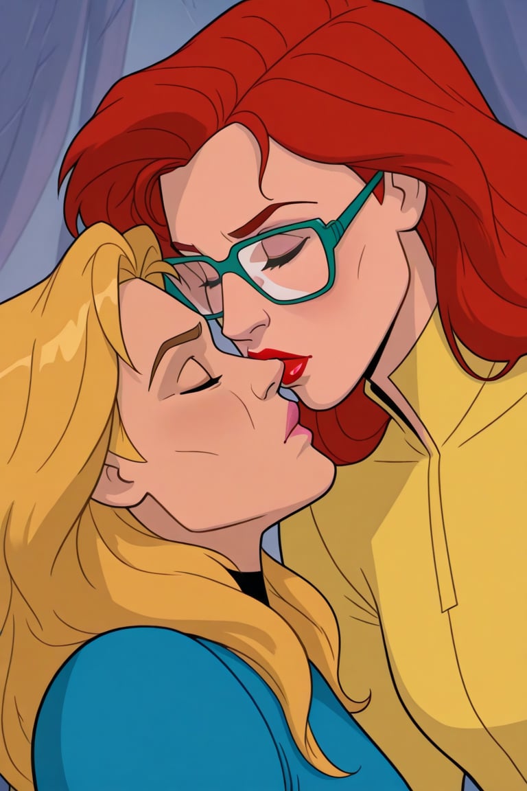 Jean Grey and Valerie Cooper lesbian kissing each other in X-Men '97 TV series,  red hair,  blonde hair by Anonnim on Tens...