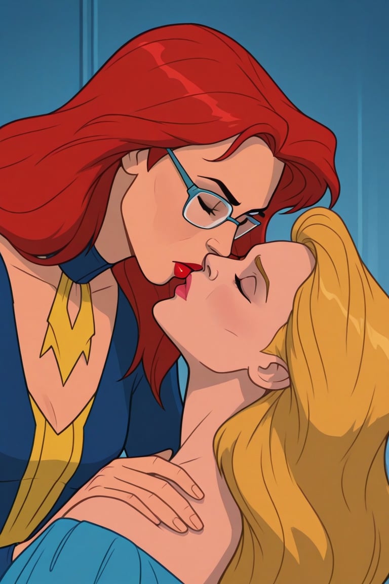 Jean Grey and Valerie Cooper lesbian kissing each other in X-Men '97 TV series,  red hair,  blonde hair by Anonnim on Tens...