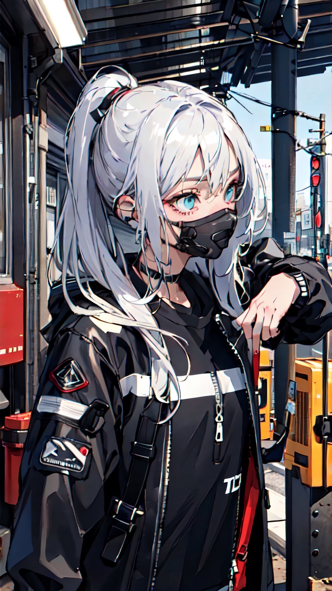 billie eilish, techwear,urban, High detailed