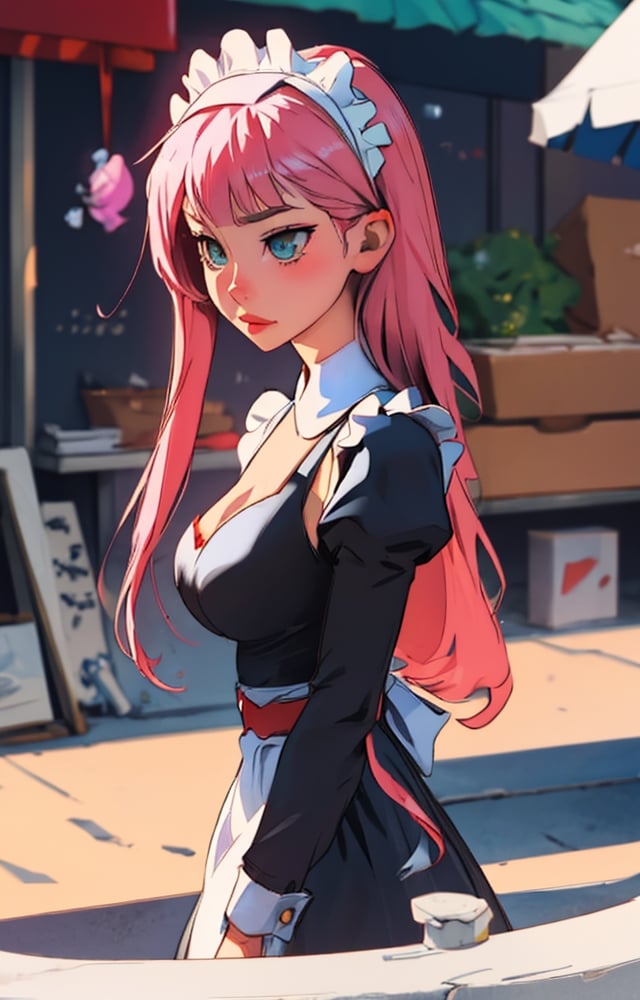 zero two, big_boobs,maid,nekomimi_maid