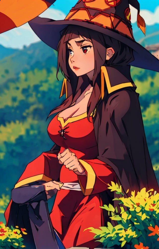 witch, big_boobs ,Megu-KJ, Megu hat, megu dress, megu cape,SAM YANG