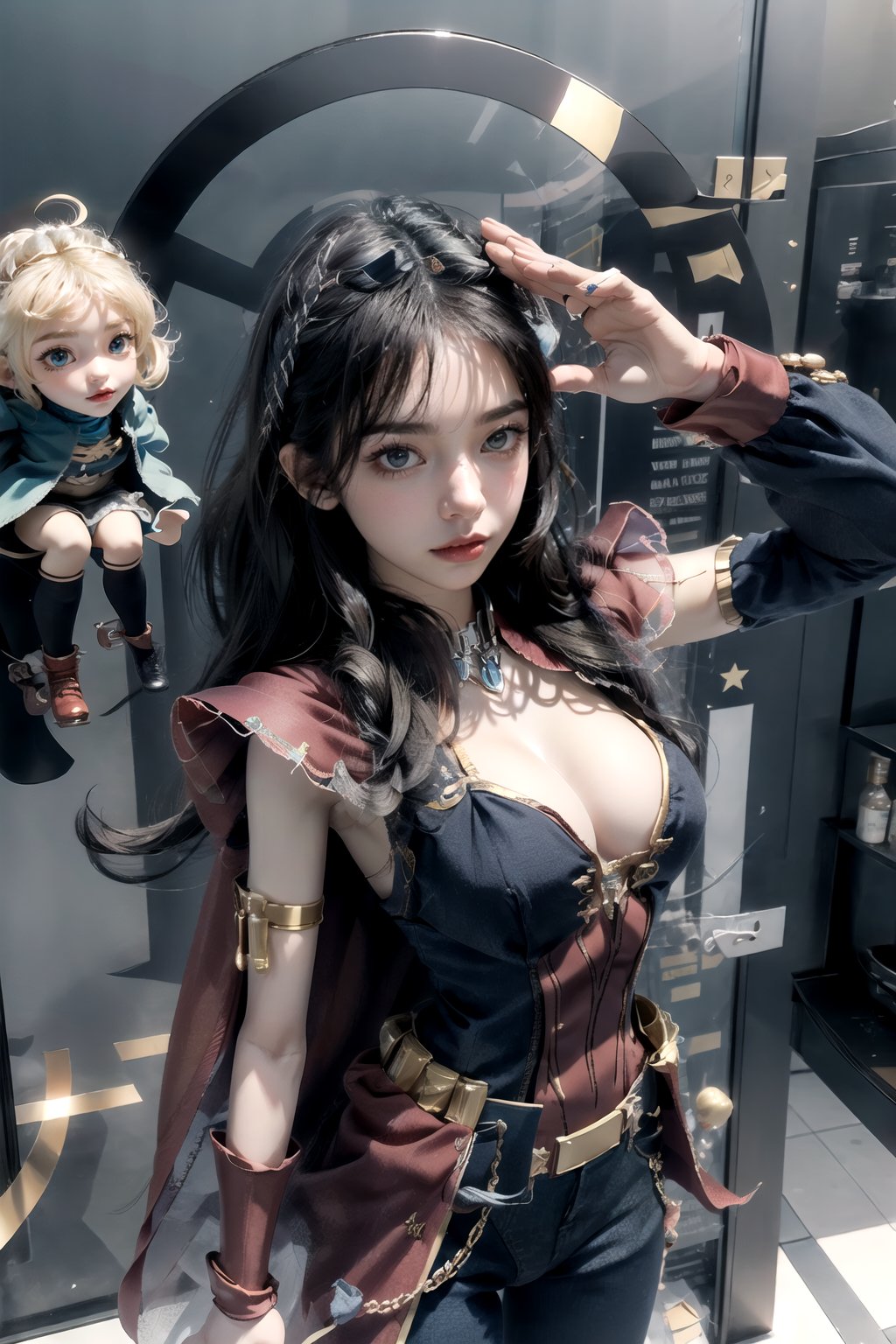 character design panel strip of a fully articulated miniature figurine,  karina,  as a superhero by mixinchunnn on Tensor.Art
