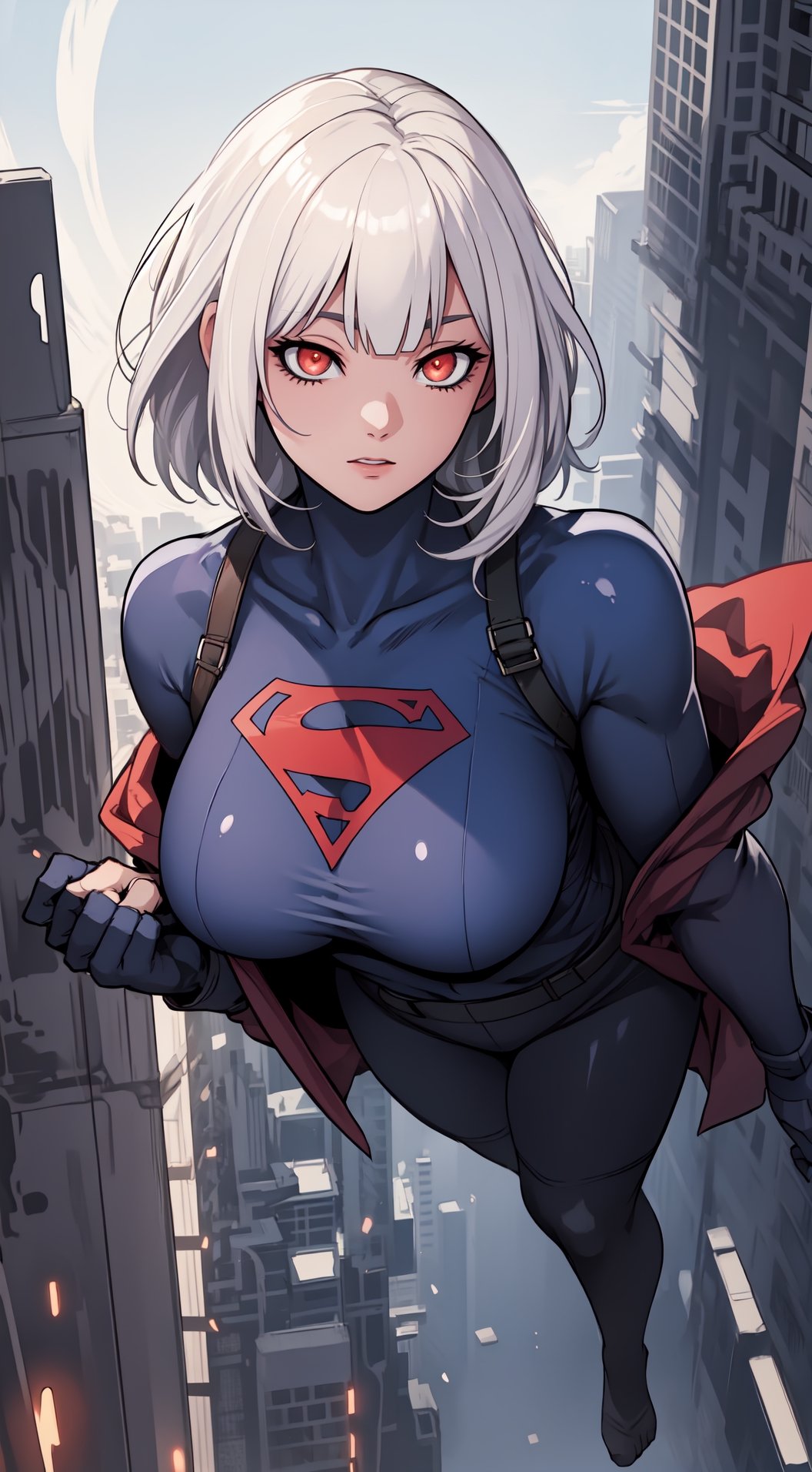 Supergirl with white hair,  bob_cut,  bangs by KaioKenBlu_02 on Tensor.Art