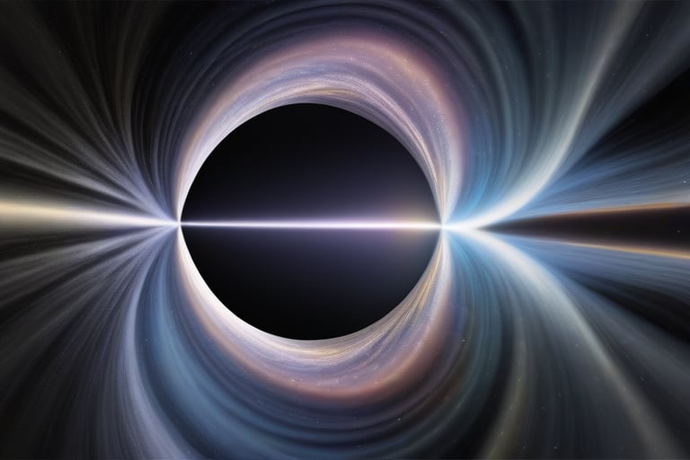 A wormhole, connecting two different points in space-time.