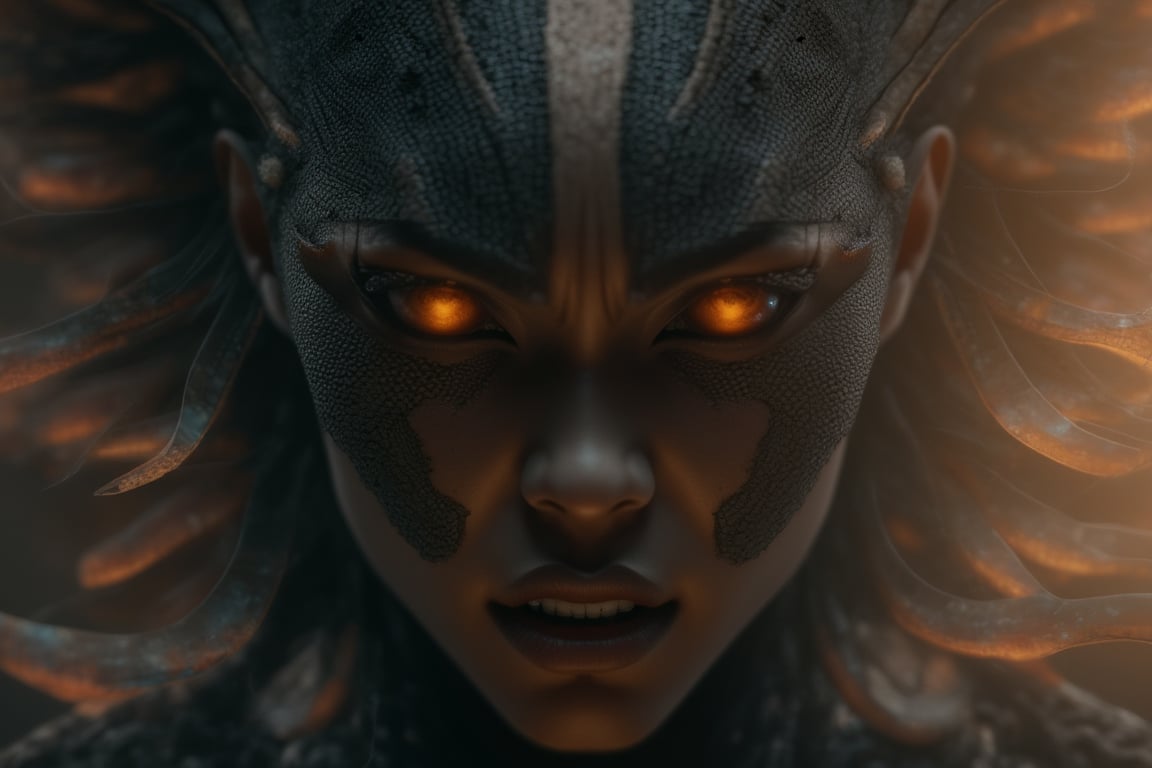 Queen of Blades, glowing eyes, ultra details, cinematic