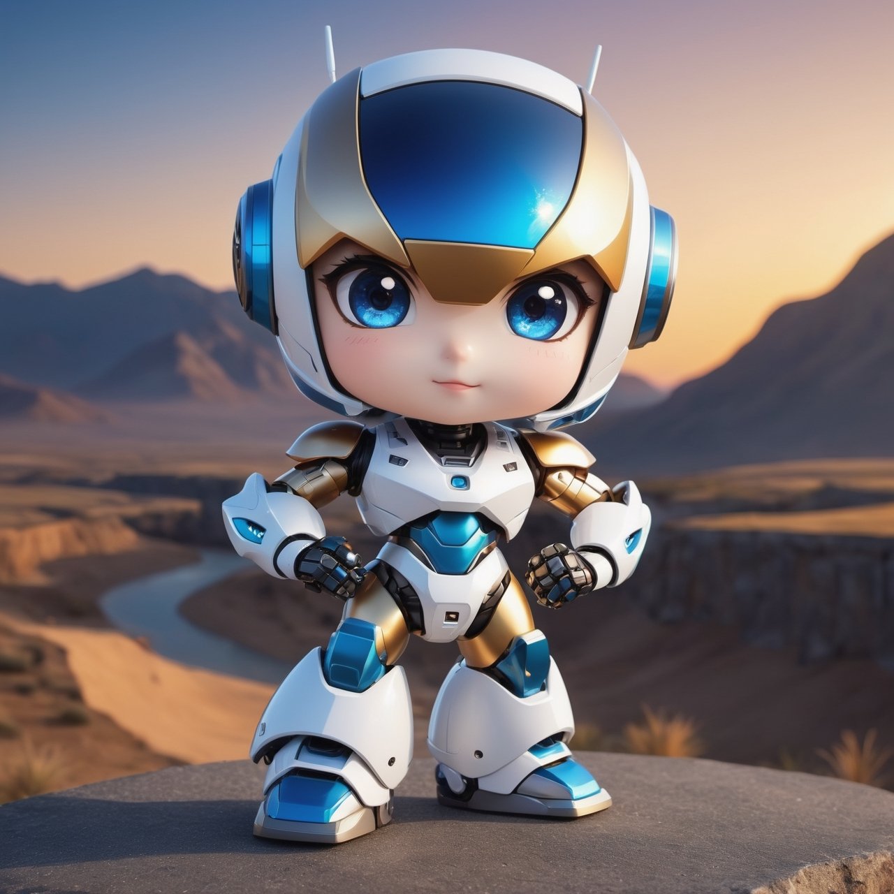 (masterpiece:1.2, highest quality), (realistic, photo_realistic:1.9)
1chibi_robot, Cute chibi robot, happy face, Designer look holding a paintbrush in one hand, white with blue, (detailed background), (gradients), colorful, detailed landscape, visual key, shiny skin. Modern place, Action camera. Portrait film. Standard lens. Golden hour lighting.
sharp focus, 8k, UHD, high quality, frowning, intricate detailed, highly detailed, hyper-realistic,interior,koola Chibi,chibi emote style,Monster