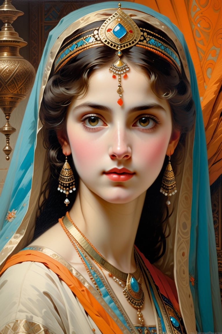 orientalism face detail of a cute royal woman by edwin longsden long and theodore ralli and nasreddine dinet and adam styka, masterful intricate art. oil on canvas, excellent lighting, high detail 8 k [woman:gothic:0.0,0.35],  
bsstyle,