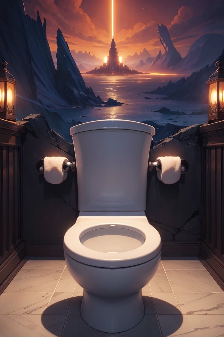 emissary building from crait but on the surface of the planet dathomir by arthur haas and bruce pennington and john schoenherr, cinematic matte painting, 8 k, dark color palate !!! bidet!!! with the body of president on a bidet, toilet bidet with the face of president,