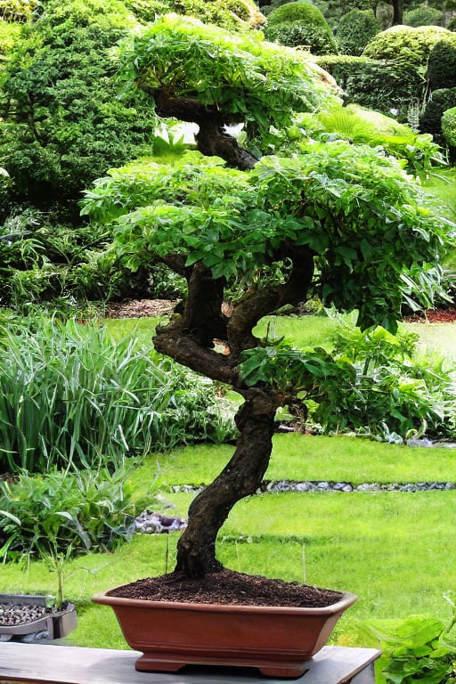 The best fruit bonsai in a Japanese garden environment with great harmony, serenity, love and quiet.