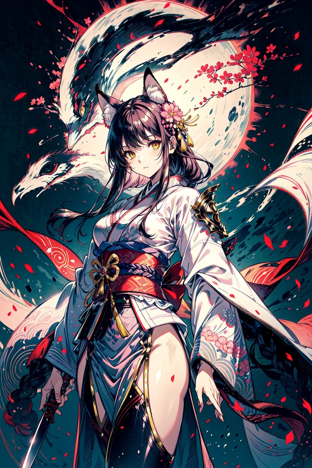 black hair,  kitsune ,  long hair by user_620282411271554567 on Tensor.Art