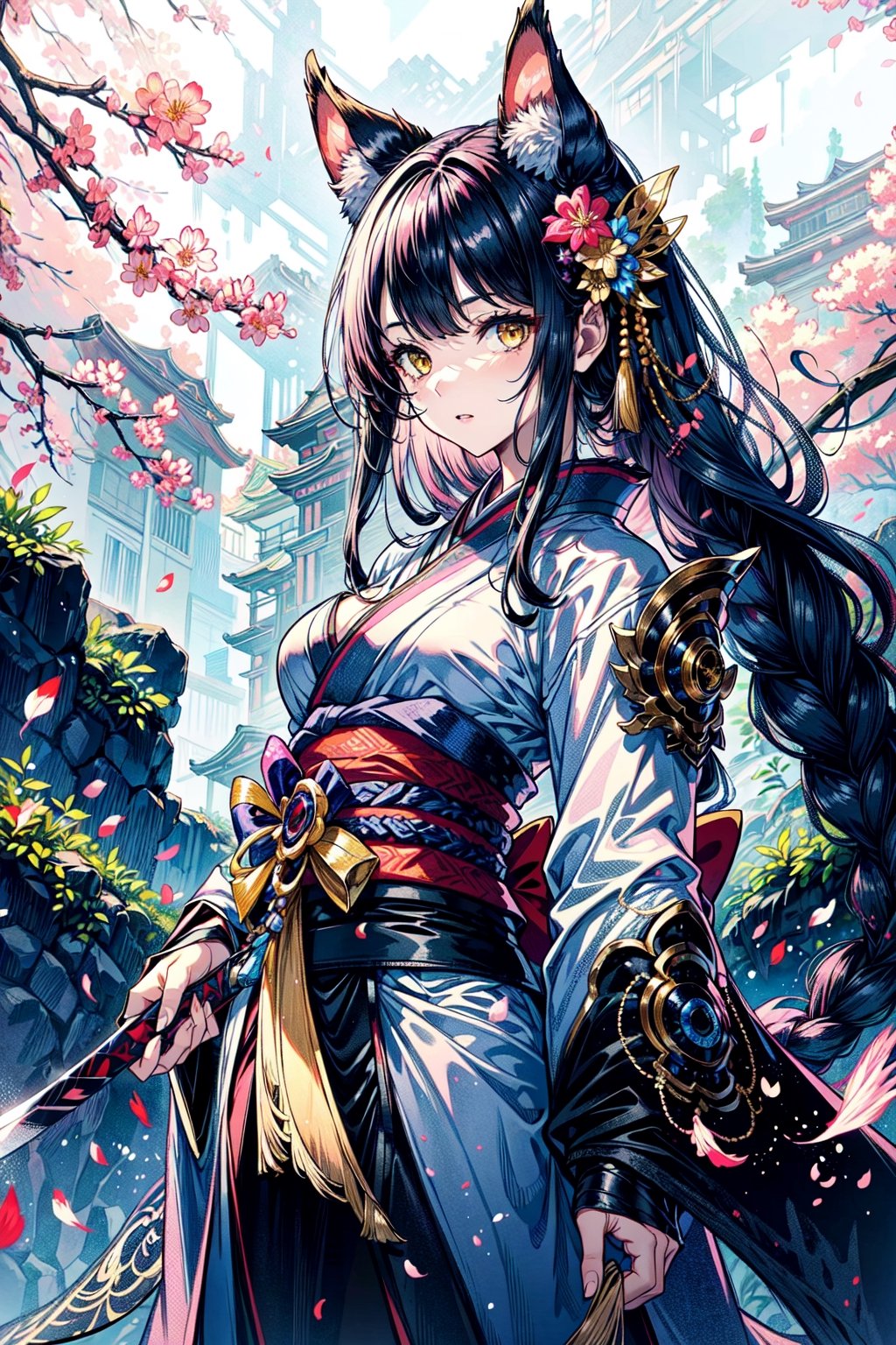 black hair,  kitsune ,  long hair by user_620282411271554567 on Tensor.Art