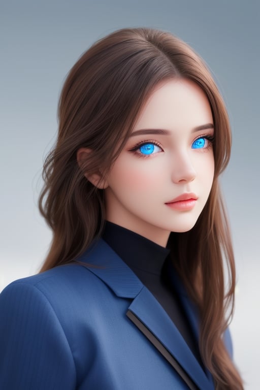 Beautiful model with blue eyes and realistic look