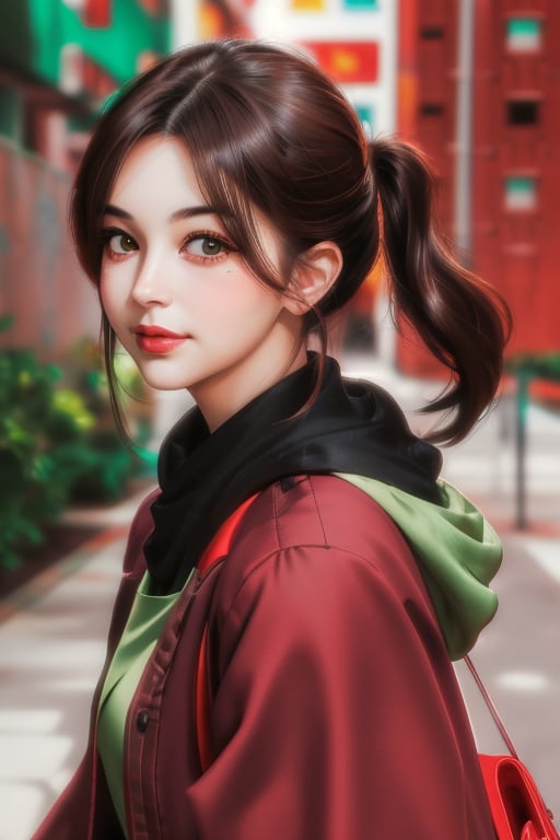 Beautiful girl with realistic look,yofukashi background