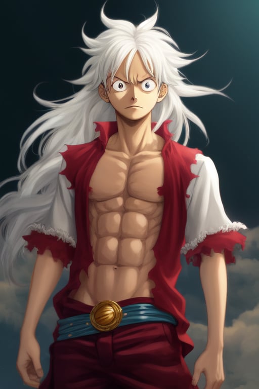 white haired luffy